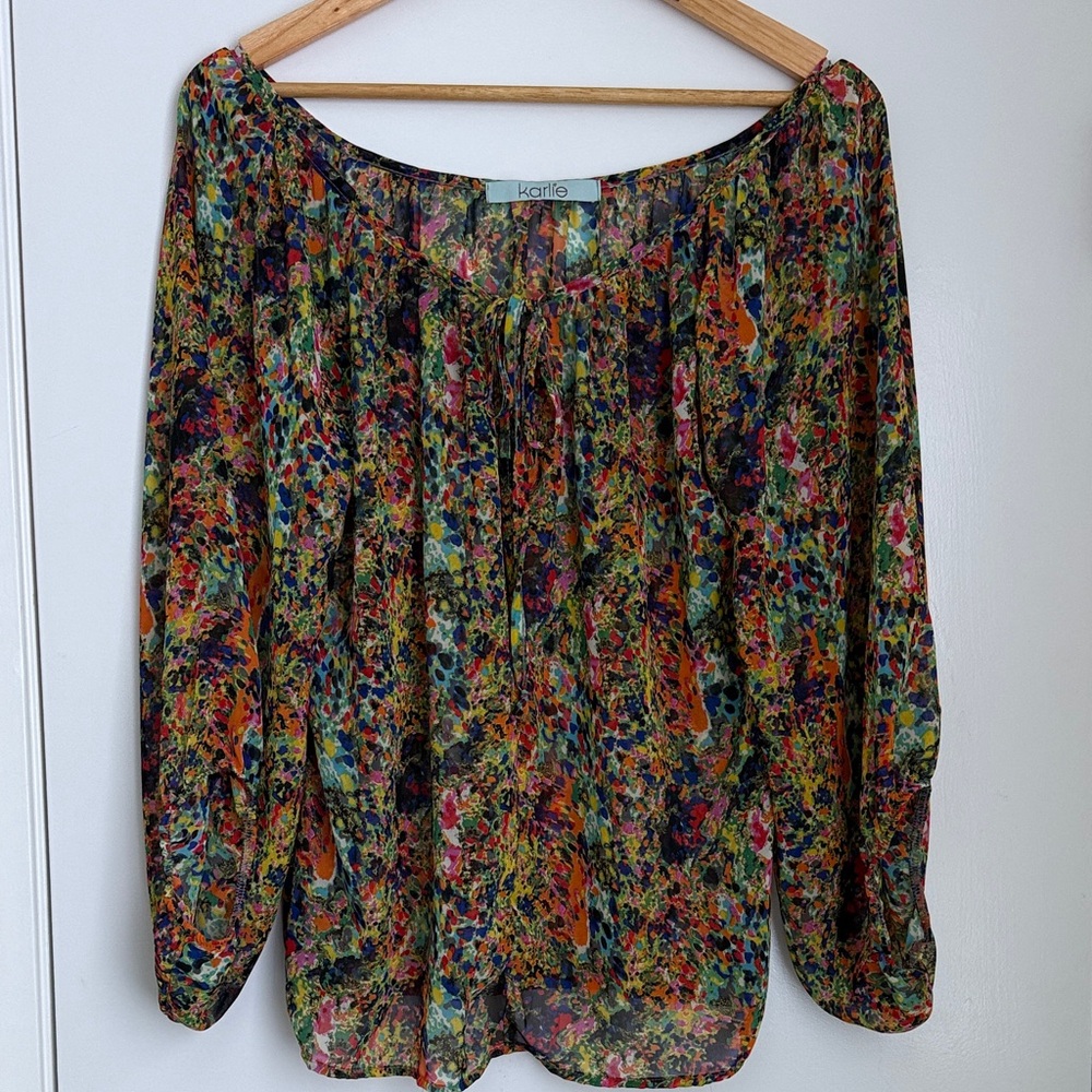 Karlie Women's Multicolor Sheer Floral Top